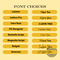 Font choices - here is a list of font choices - if your favorite isn't listed, please message me 